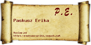 Paskusz Erika névjegykártya